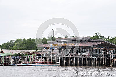 Bang Chan, in Chantaburiâ€™s kh Lung District, is a fishing village built on the water Editorial Stock Photo